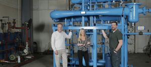 Three Stage Steam Jet Vacuum System with condensers and condensate removal pump